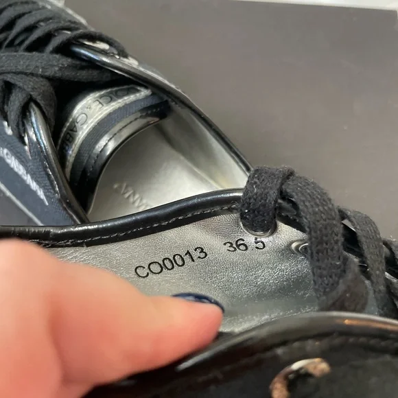 DOLCE & GABBANA GYM black and silver Sneakers Sz 6.5 - Picture 9 of 11